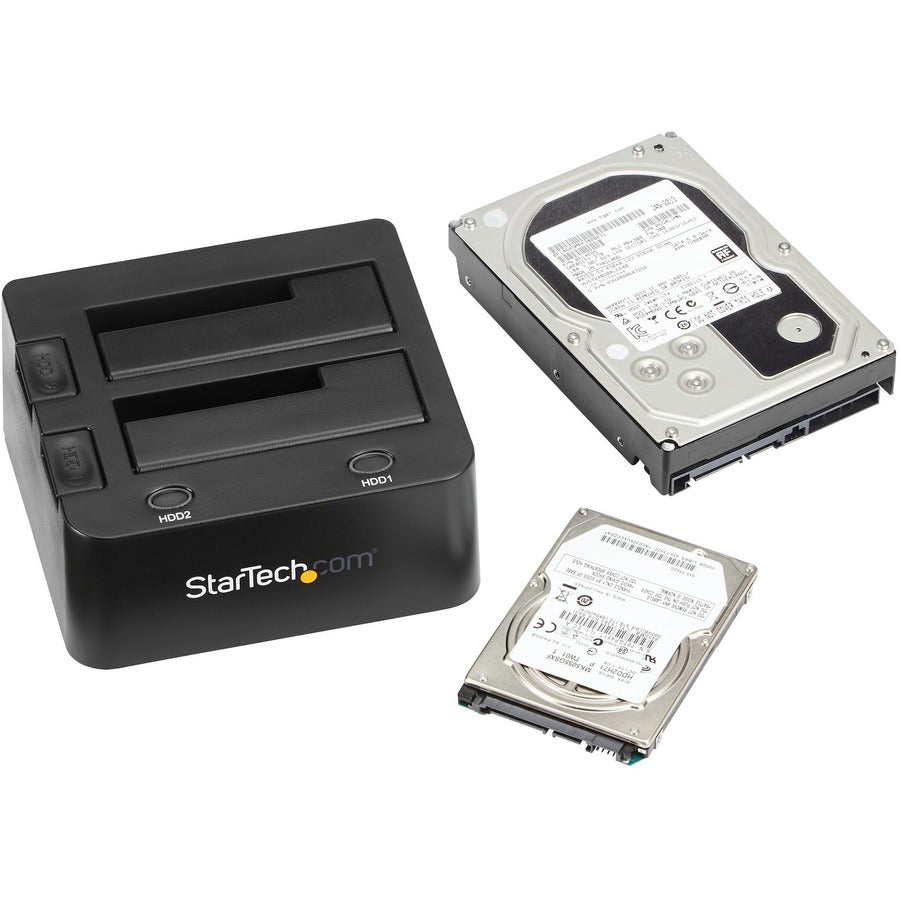 StarTech.com Dual-Bay USB 3.0 to SATA Hard Drive Docking Station, 2.5/3.5" SATA I/II/III, SSD/HDD Dock, USB Hard Drive Bay, Top-Loading SDOCK2U33