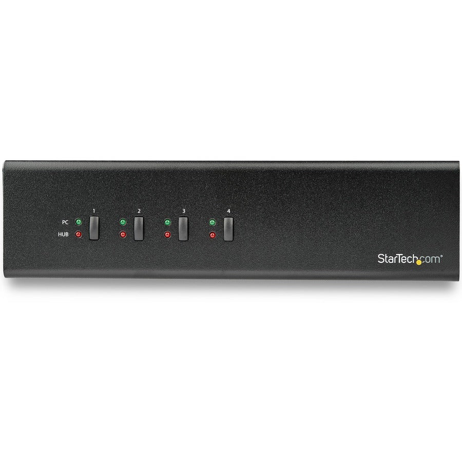 StarTech.com 4 Port Dual Monitor Dual Link DVI KVM Switch 1440p Dual Screen/View/ Display Compact USB KVM Switch w/USB 3.0 Hub & Audio TAA SV431DL2DU3A