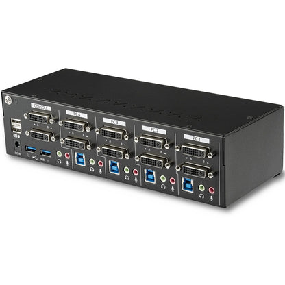 StarTech.com 4 Port Dual Monitor Dual Link DVI KVM Switch 1440p Dual Screen/View/ Display Compact USB KVM Switch w/USB 3.0 Hub & Audio TAA SV431DL2DU3A