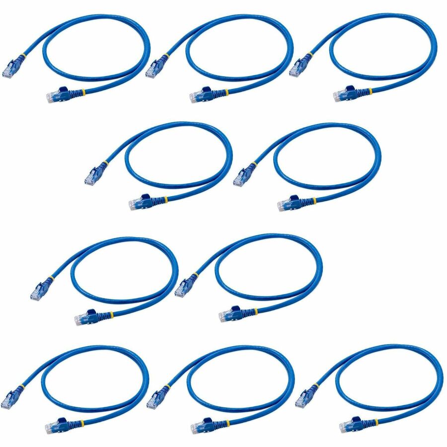 StarTech.com 3 ft. CAT6 Ethernet Cable - 10 Pack - ETL Verified - Blue CAT6 Patch Cord - Snagless RJ45 Connectors - 24 AWG - UTP N6PATCH3BL10PK