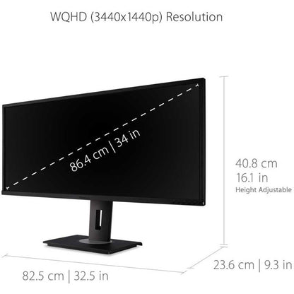 ViewSonic Graphic VG3448 34" Class UWQHD LED Monitor - 21:9 - Black VG3448