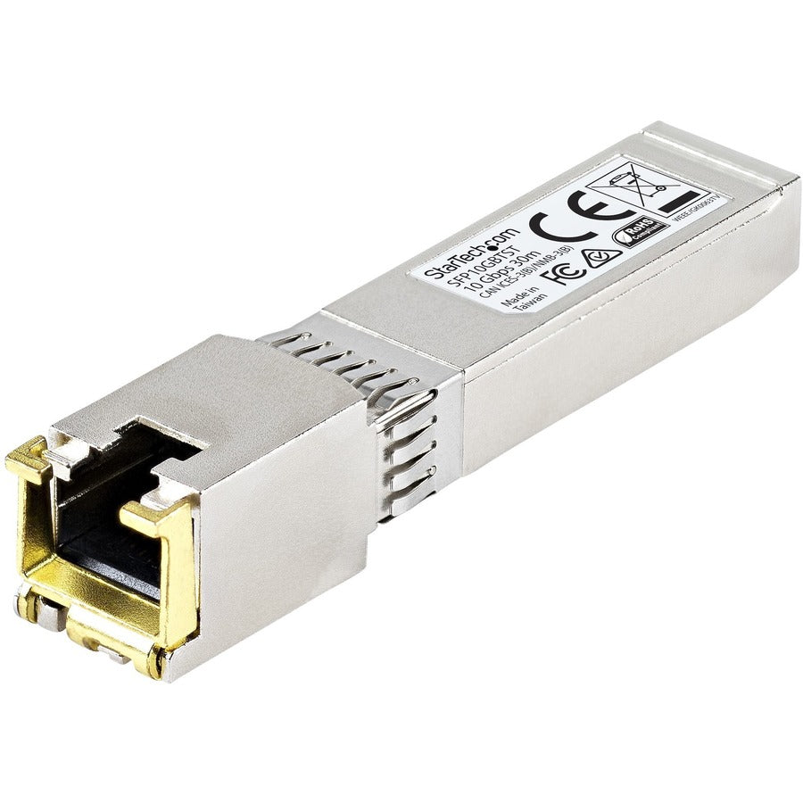 StarTech.com MSA Uncoded SFP+ Module - 10GBASE-T - 10GE Gigabit Ethernet SFP+ SFP to RJ45 Cat6/Cat5e Transceiver Module - 30m SFP10GBTST