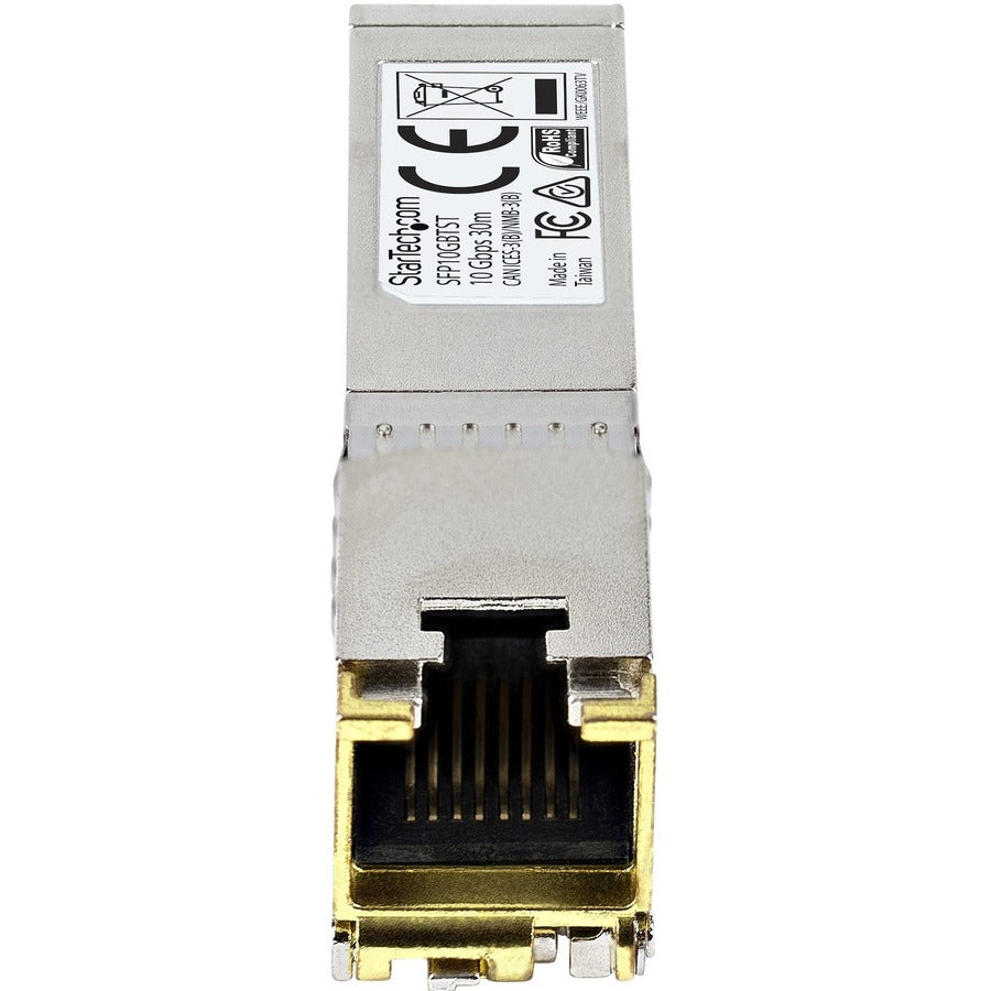 StarTech.com MSA Uncoded SFP+ Module - 10GBASE-T - 10GE Gigabit Ethernet SFP+ SFP to RJ45 Cat6/Cat5e Transceiver Module - 30m SFP10GBTST