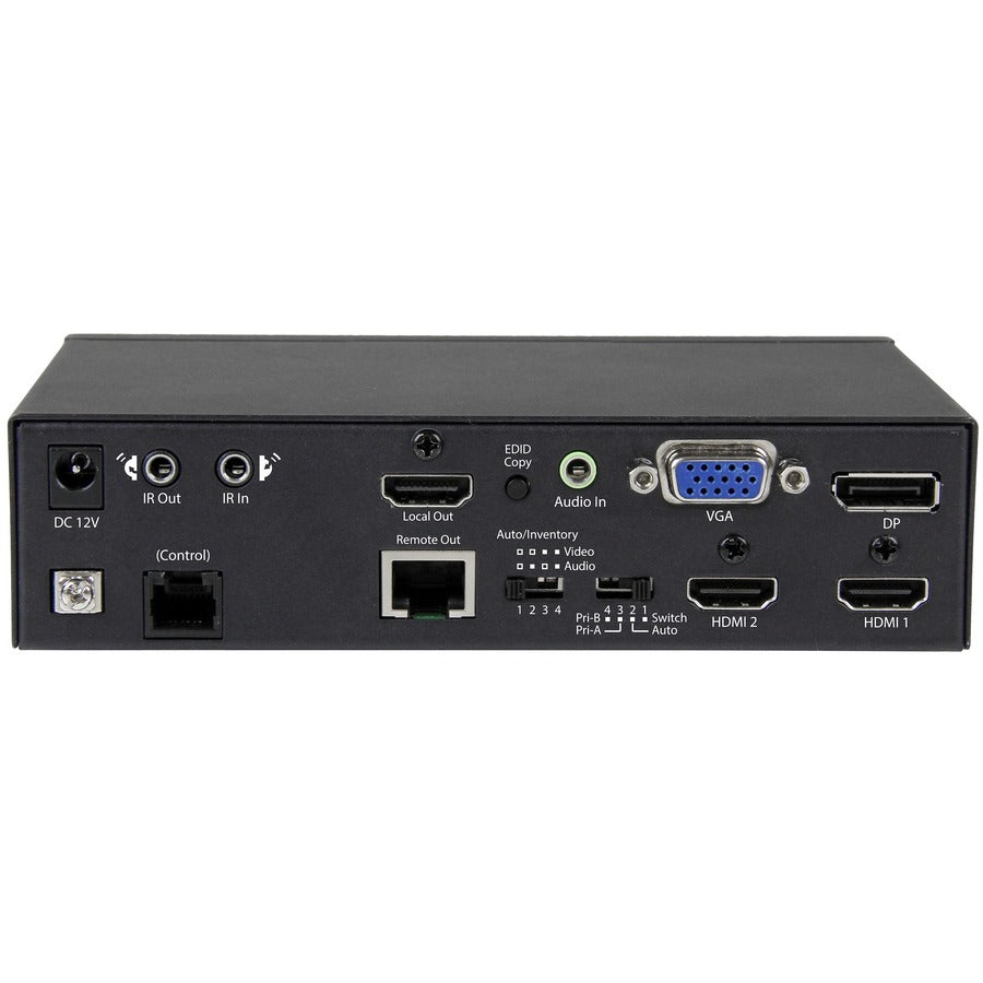 StarTech.com Multi-Input HDBaseT Extender with Built-in Switch - DisplayPort VGA and HDMI Over CAT5e or CAT6 - Up to 4K - up to 230 ft STDHVHDBT