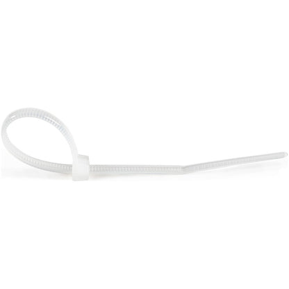 StarTech.com 4"(10cm) Cable Ties, 7/8"(22mm) Dia, 18lb(8kg) Tensile Strength, Nylon Self Locking Zip Ties, UL Listed, 100 Pack, White CBMZT4N