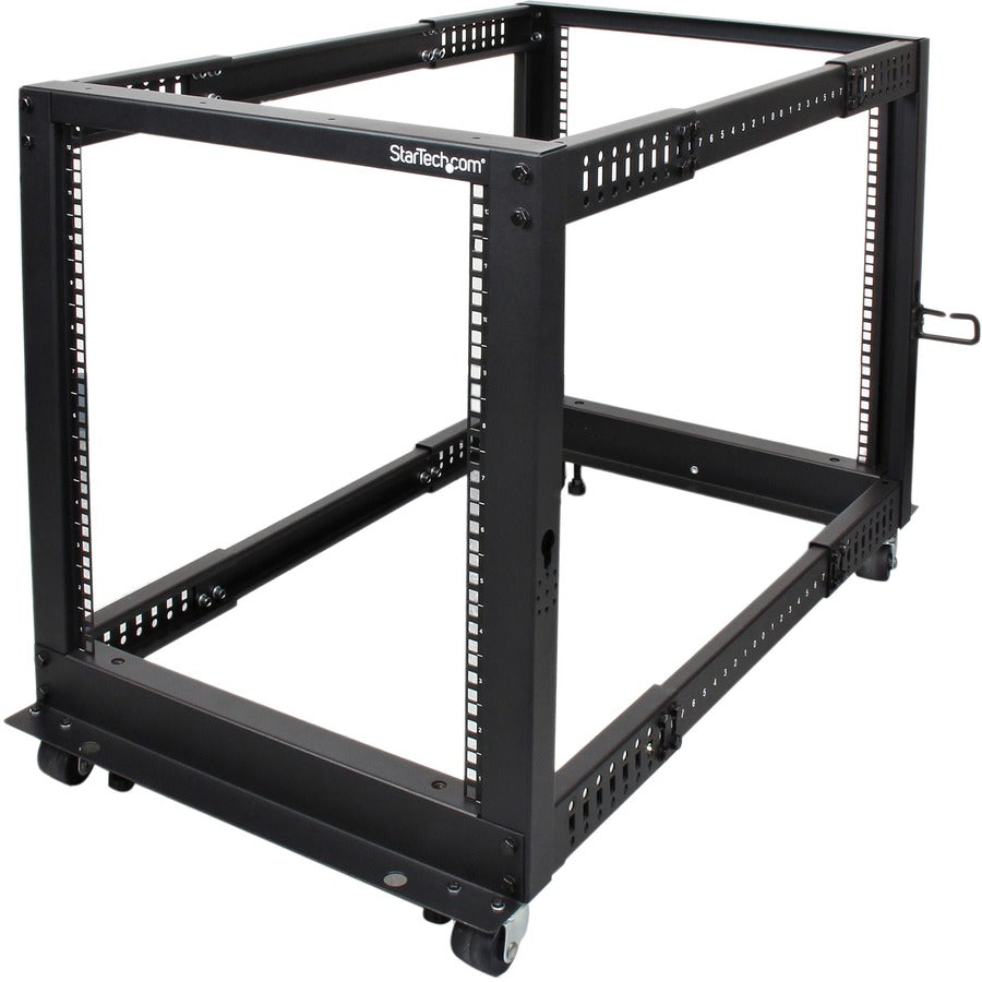 StarTech.com 4-Post 12U Mobile Open Frame Server Rack, 19" Network Rack with Casters, Rolling Rack for Computer/AV/Data/IT Equipment 4POSTRACK12U