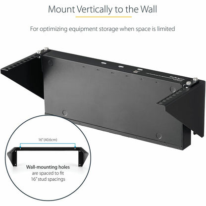 StarTech.com 4U 19in Steel Vertical Wallmount Equipment Rack Bracket RK419WALLV