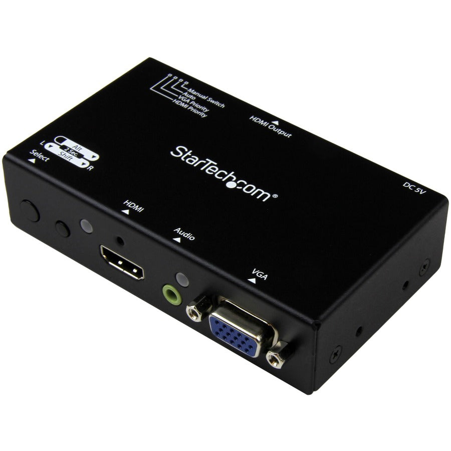 StarTech.com 2x1 HDMI + VGA to HDMI Converter Switch w/ Automatic and Priority Switching - 1080p VS221VGA2HD