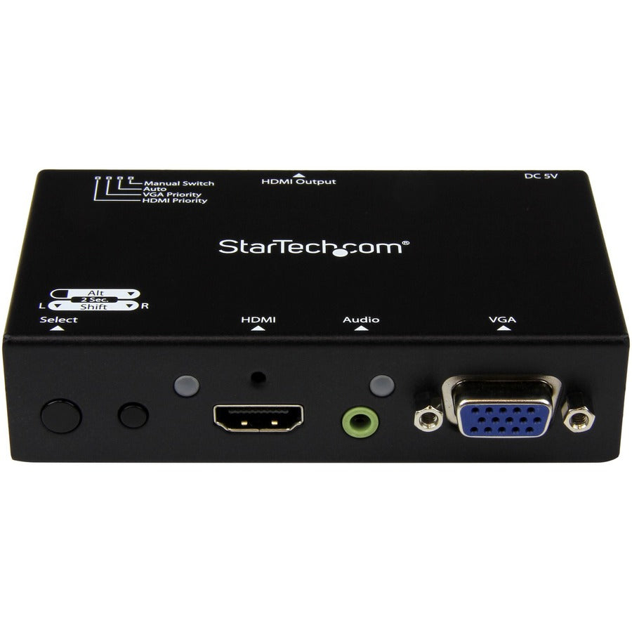 StarTech.com 2x1 HDMI + VGA to HDMI Converter Switch w/ Automatic and Priority Switching - 1080p VS221VGA2HD