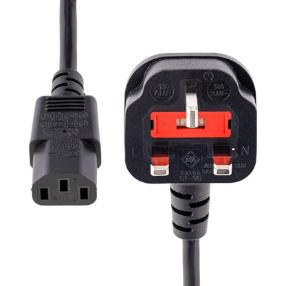 StarTech.com 6 ft Standard UK Computer Power Cord - Power cable - IEC 320 EN 60320 C13 (F) - BS 1363 (M) PXT101UK