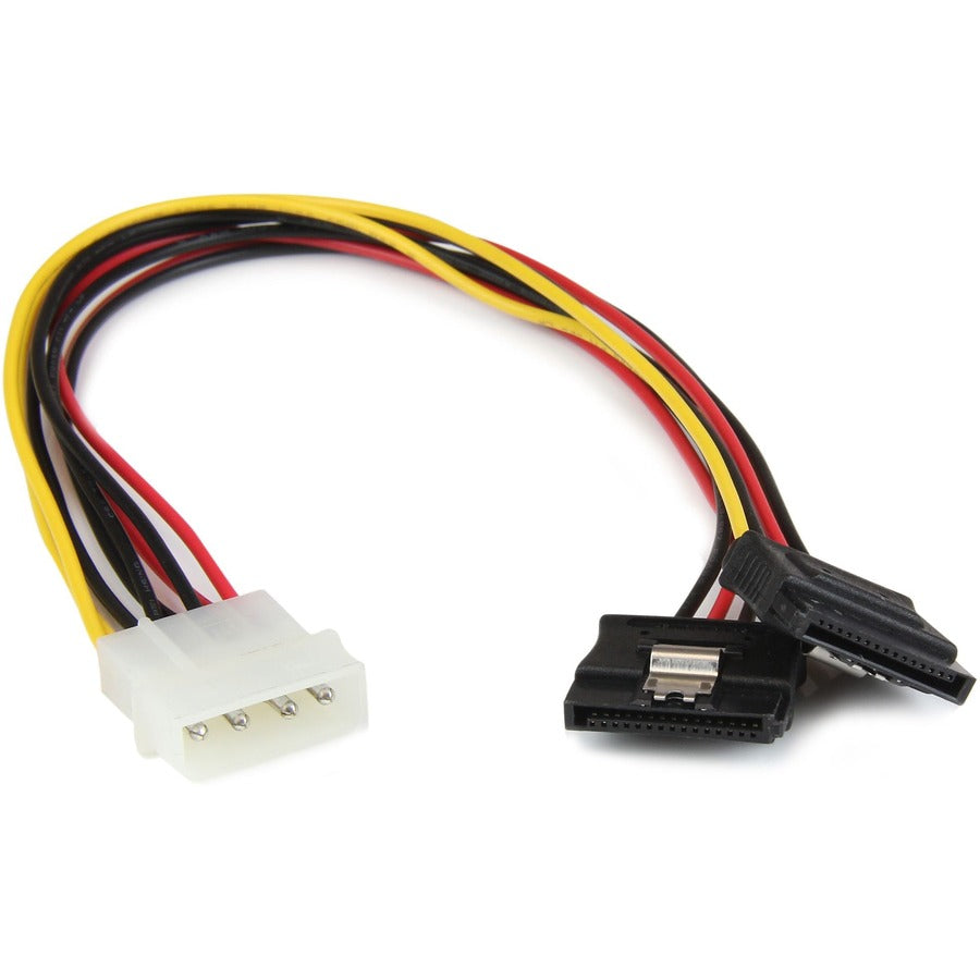 Star Tech.com 12in LP4 to 2x Latching SATA Power Y Cable Splitter Adapter - 4 Pin Molex to Dual SATA PYO2LP4LSATA