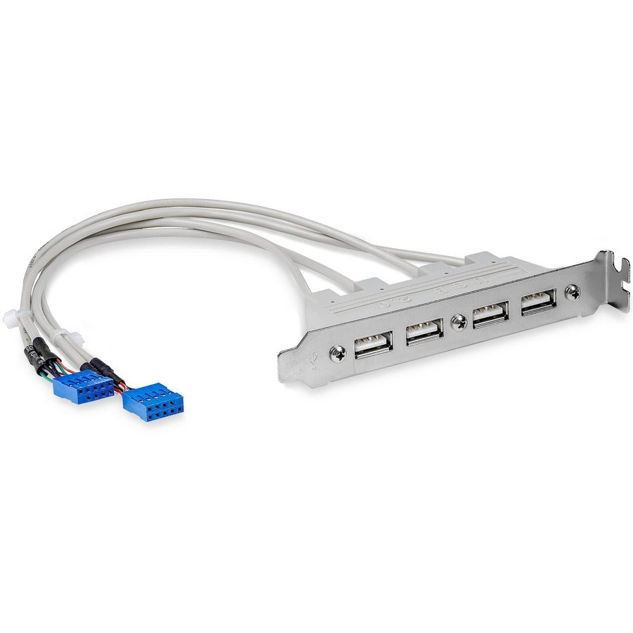 StarTech.com 4 Port USB A Female Slot Plate Adapter - USB panel - 4 pin USB Type A (F) USBPLATE4