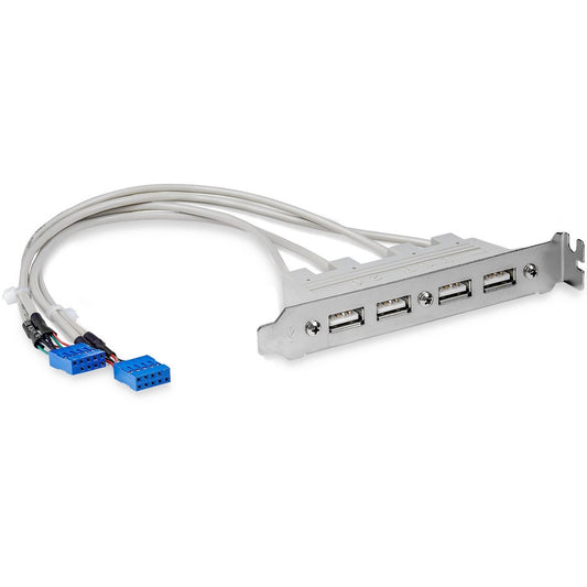 StarTech.com 4 Port USB A Female Slot Plate Adapter - USB panel - 4 pin USB Type A (F) USBPLATE4