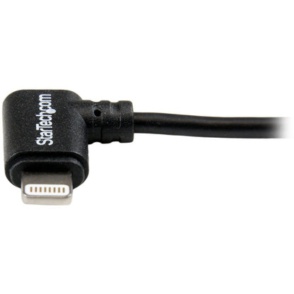 StarTech.com 2m (6ft) Angled Black Apple 8-pin Lightning Connector to USB Cable for iPhone / iPod / iPad USBLT2MBR