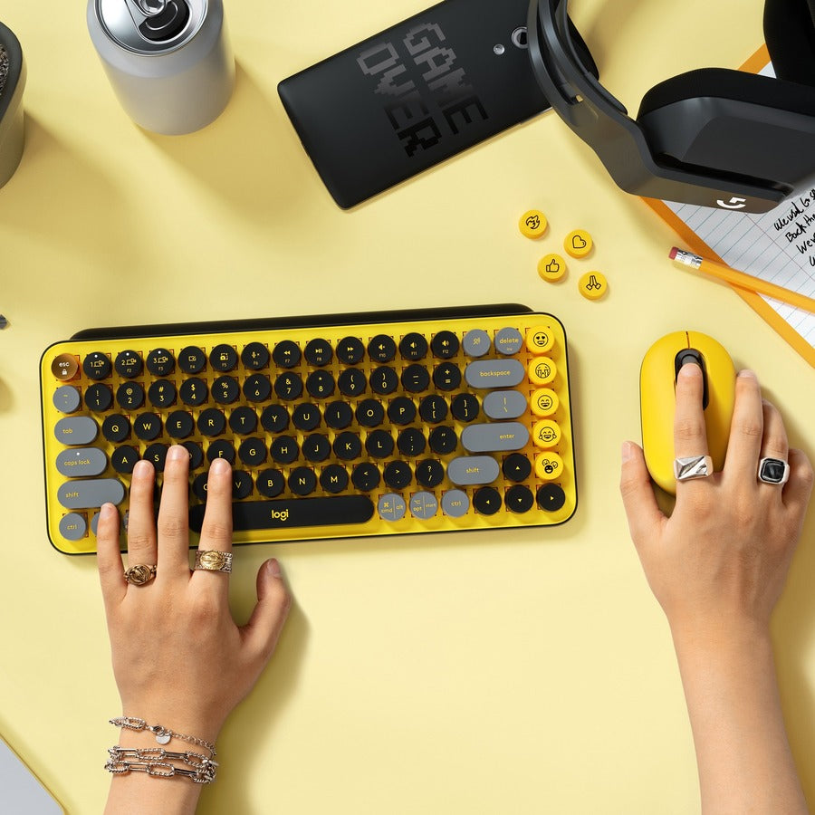 Logitech POP Keys Wireless Mechanical Keyboard With Emoji Keys - Blast Yellow 920-010707