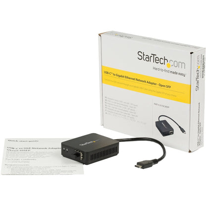 StarTech.com USB C to Fiber Optic Converter - Open SFP - USB 3.0 Gigabit Ethernet Network Adapter - 1000BASE-SX/LX - Windows / Mac / Linux US1GC30SFP