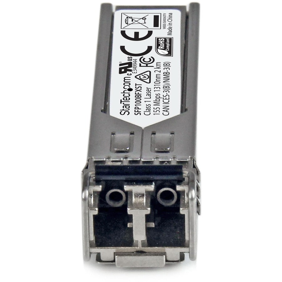 StarTech.com MSA Uncoded SFP Module - 100BASE-FX - 100Mb Ethernet SFP 100MbE Multi Mode Fiber (MMF) Optic Transceiver Module - 2km DDM SFP100BFXST