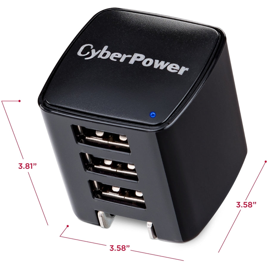 Chargeur USB CyberPower TR13U3A avec 3 ports de type A TR13U3A