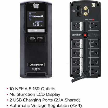 CyberPower UPS Systems LX1325GU PC Battery Backup -  Capacity: 1325 VA / 810 W LX1325GU