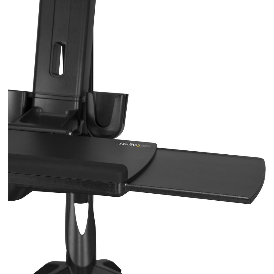 StarTech.com Sit Stand Dual Monitor Arm - Desk Mount Standing Computer Workstation 24" Displays - Adjustable Stand Up Arm w/ Keyboard Tray ARMSTSCP2