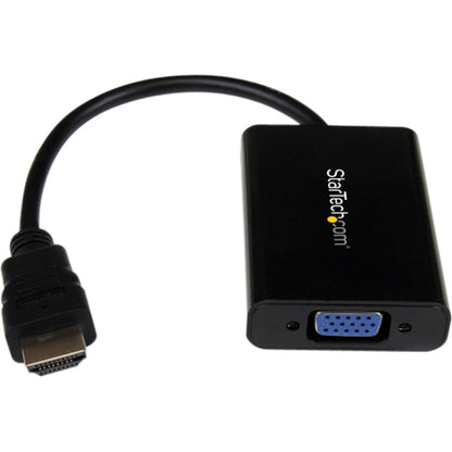 StarTech.com HDMI to VGA Adapter - With Audio - 1080p - 1920 x 1080 - Black - HDMI Converter - VGA to HDMI Monitor Adapter HD2VGAA2