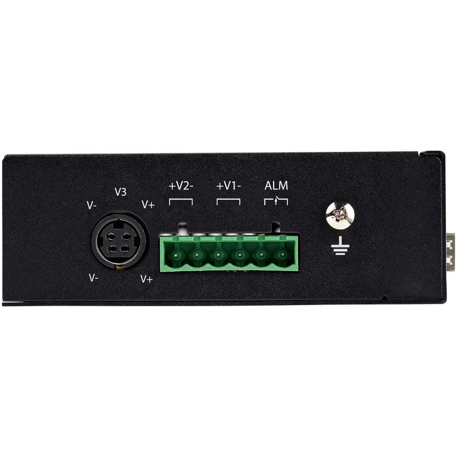 StarTech.com Industrial 6 Port Gigabit Ethernet Switch 4 PoE RJ45 +2 SFP Slots 30W PoE+ 48VDC 10/100/1000 Mbps -40C to 75C w/DIN Connector IES1G52UPDIN