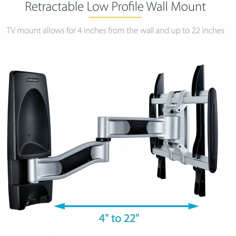 StarTech.com Articulating TV Wall Mount, VESA Wall Mount TV Bracket for 65 inch/99lb/Curved TVs, Corner Adjustable Low Profile Wall Mount TV-WALL-MOUNT-65FS