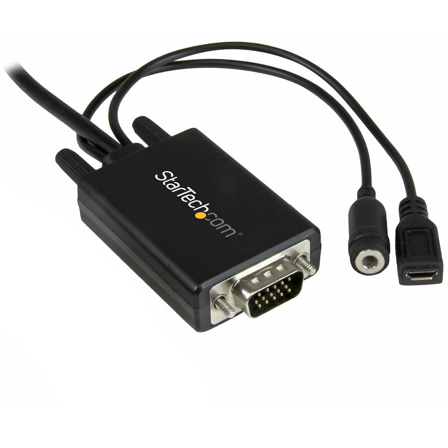 StarTech.com 6 ft 2m Mini DisplayPort to VGA Adapter Cable with Audio - Mini DP to VGA Converter - 1920x1200 MDP2VGAAMM2M