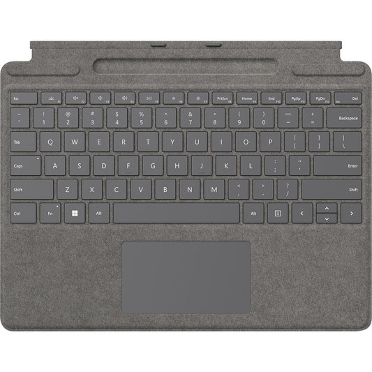 Microsoft Signature Keyboard/Cover Case for 13" Microsoft Surface Pro 8, Surface Pro X Tablet - Platinum 8XB-00061