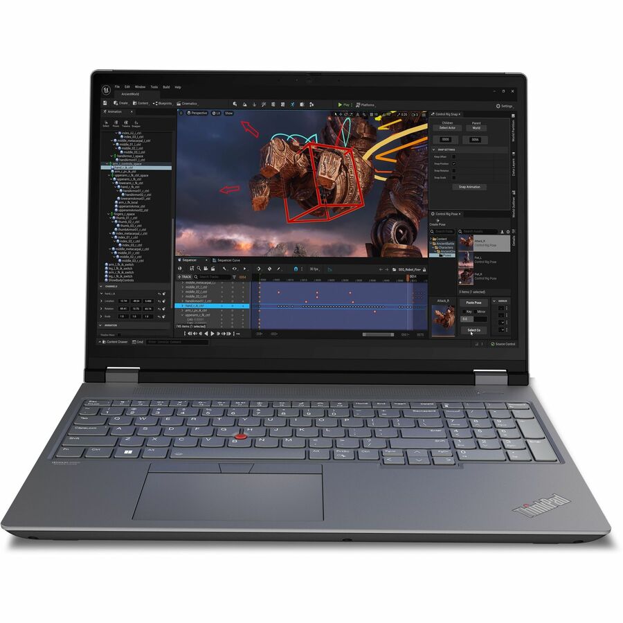 Lenovo ThinkPad P16 Gen 2 21FA0057US 16" Mobile Workstation - WUXGA - Intel Core i7 14th Gen i7-14700HX - 16 GB - 512 GB SSD - English Keyboard - Villi Black, Storm Gray 21FA0057US