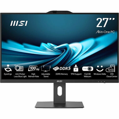 Ordinateur tout-en-un MSI PRO AP272P 14M PRO AP272P 14M-600US - Intel Core i7 14e génération i7-14700 - 32 Go - SSD 1 To - 27" Full HD - Ordinateur de bureau - Noir PRO AP272P 14M-600US