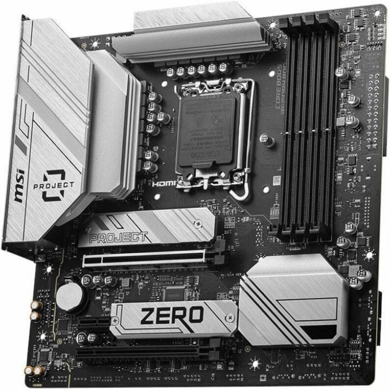 MSI B760M PROJECT ZERO Desktop Motherboard - Intel B760 Chipset - Socket LGA-1700 - Micro ATX B760MPZERO