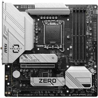 MSI B760M PROJECT ZERO Desktop Motherboard - Intel B760 Chipset - Socket LGA-1700 - Micro ATX B760MPZERO