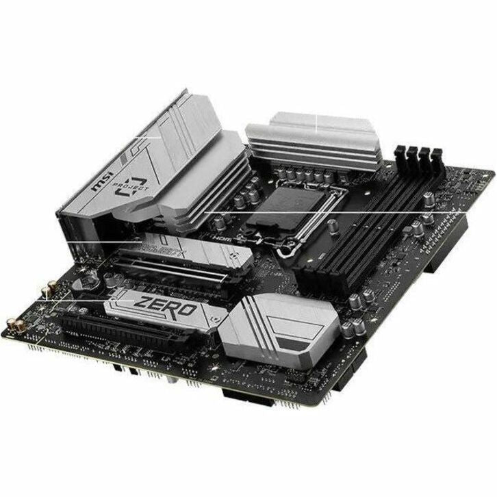 MSI B760M PROJECT ZERO Desktop Motherboard - Intel B760 Chipset - Socket LGA-1700 - Micro ATX B760MPZERO