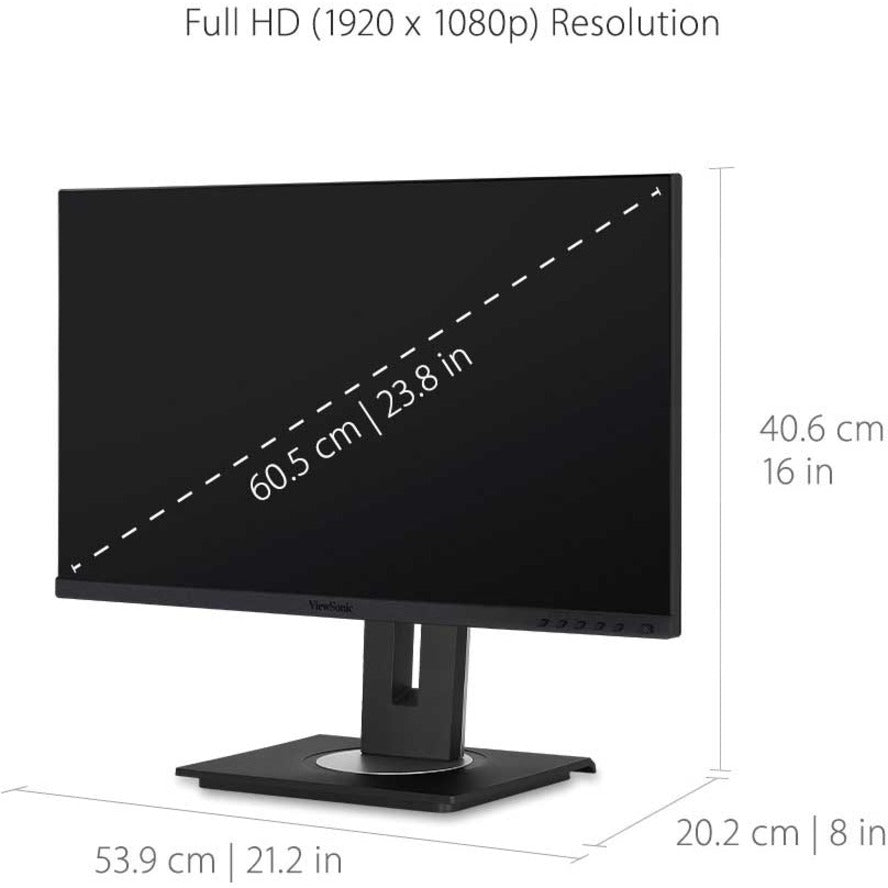 ViewSonic Graphic VG2456 24" Class Full HD LED Monitor - 16:9 - Black VG2456