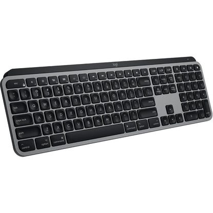 Logitech MX Keys Advanced Wireless Illuminated Keyboard for Mac, Tactile Responsive Typing, Backlighting, Bluetooth, USB-C, Apple macOS, Metal Build, Space Gray 920-009552