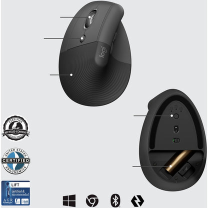 Logitech Lift Ergo Mouse 910-006492