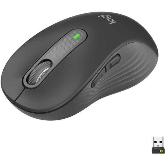 Logitech Signature M650 L Full Size Wireless Mouse - For Large Sized Hands, 2-Year Battery, Silent Clicks, Customizable Side Buttons, Bluetooth, Multi-Device Compatibility (Graphite) 910-006231