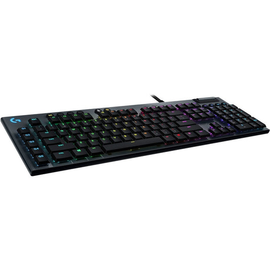 Logitech G815 LIGHTSYNC RGB Mechanical Gaming Keyboard with Low Profile GL Linear key switch, 5 programmable G-keys,USB Passthrough, dedicated media control 920-009000