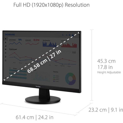 Viewsonic 27" Display, MVA Panel, 1920 x 1080 Resolution VA2747-MH