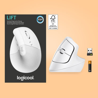 Logitech Lift Vertical Ergonomic Mouse (Off-white) 910-006469