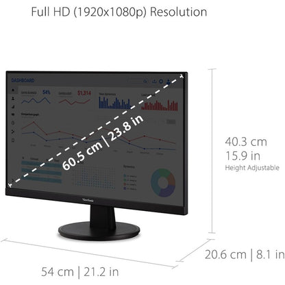 ViewSonic Value VA2447-MH 24" Class Full HD LED Monitor - 16:9 - Black VA2447-MH