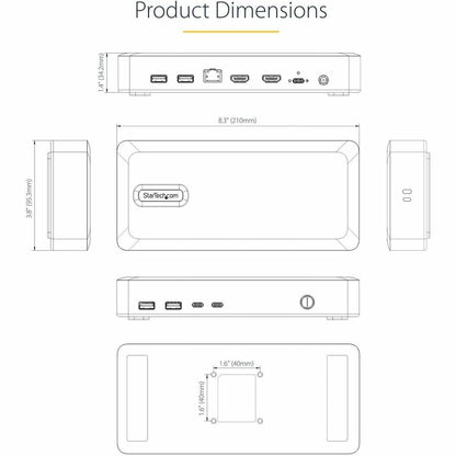 StarTech.com USB4 Docking Station, USB-C 40Gbps, up to Dual 4K 60Hz HDMI, Multi-Monitor Dock, 6-Port USB Hub, 2.5GbE, 100W Power Delivery 155NA-USB4-DOCK