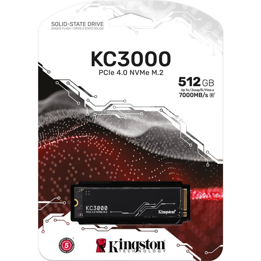 Kingston KC3000 512 GB Solid State Drive - M.2 2280 Internal - PCI Express NVMe (PCI Express NVMe 4.0 x4) SKC3000S/512G