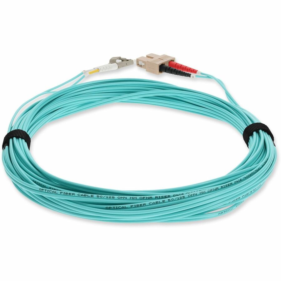 AddOn 7m Laser-Optimized Multi-Mode fiber (LOMM) Duplex SC/LC OM4 Aqua Patch Cable ADD-SC-LC-7M5OM4