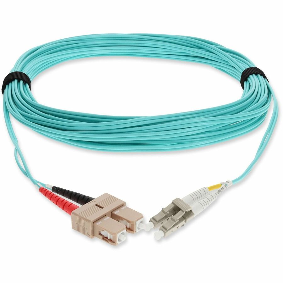 AddOn 7m Laser-Optimized Multi-Mode fiber (LOMM) Duplex SC/LC OM4 Aqua Patch Cable ADD-SC-LC-7M5OM4