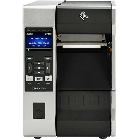 Zebra ZT610 Industrial Direct Thermal/Thermal Transfer Printer - Monochrome - Label Print - USB - Serial - Bluetooth ZT61043-T210100Z