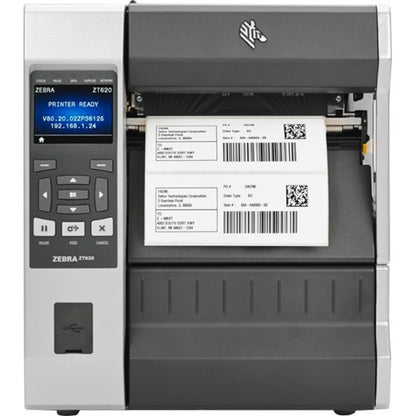 Zebra ZT620 Industrial Direct Thermal/Thermal Transfer Printer - Monochrome - Label Print - USB - Serial - Bluetooth ZT62062-T210100Z