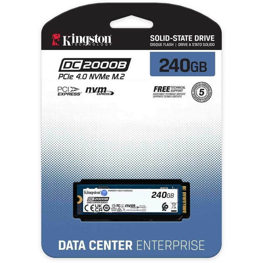 Disque SSD Kingston DC2000B 240 Go - M.2 2280 interne - PCI Express NVMe (PCI Express NVMe 4.0 x4) SEDC2000BM8/240G