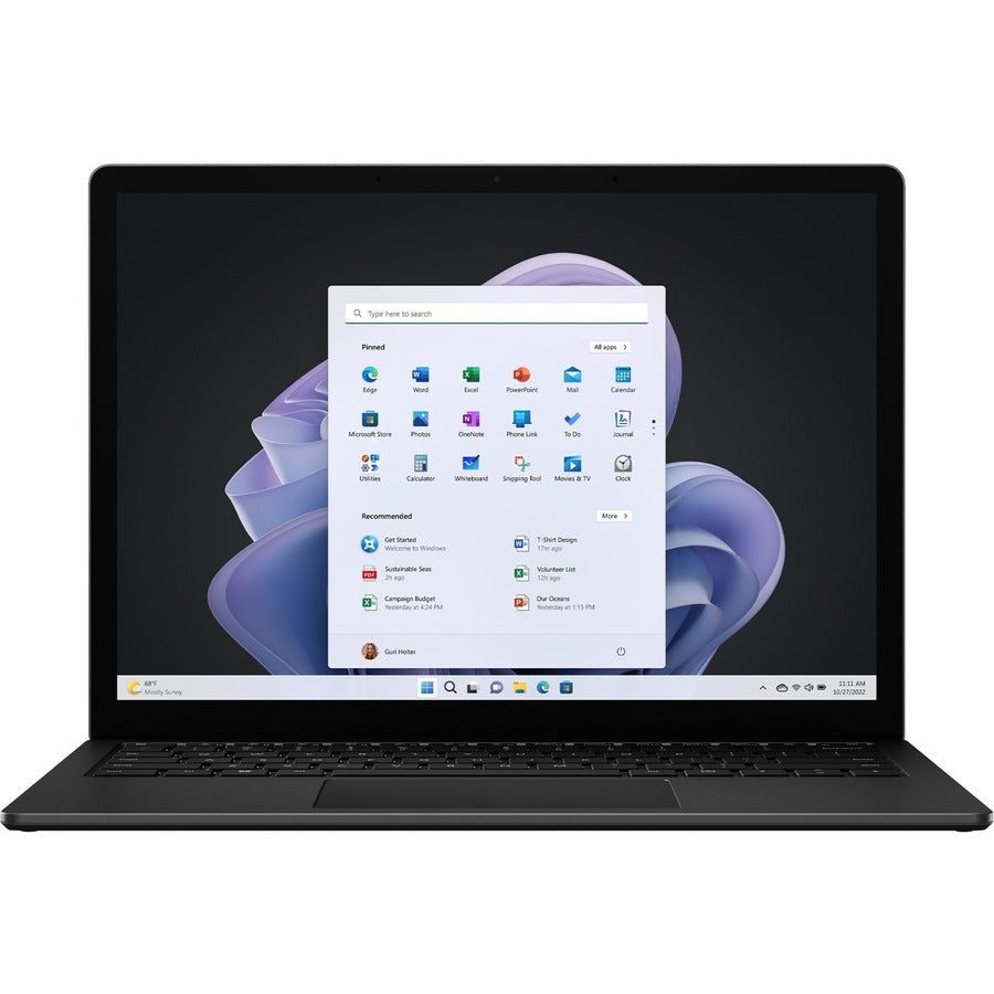 Microsoft Surface Laptop 5 13.5" Touchscreen Notebook - Intel Core i5 12th Gen i5-1245U - Intel Evo Platform - 8 GB - 256 GB SSD - English, French Keyboard - Matt Black R1B-00027